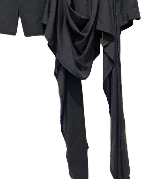 Yohji Yamamoto pour homme（ヨウジヤマモト プールオム）Yohji Yamamoto pour homme (ヨウジヤマモト プールオム) 二重フラシ布付きBシャツ ブラック サイズ:3の古着・服飾アイテム