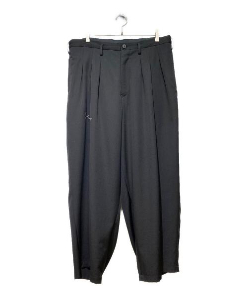 Yohji Yamamoto pour homme（ヨウジヤマモト プールオム）Yohji Yamamoto pour homme (ヨウジヤマモト プールオム) 刺繍ロゴパンツ ブラック サイズ:1の古着・服飾アイテム
