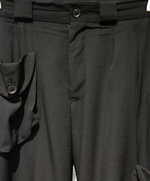 Yohji Yamamoto pour homme（ヨウジヤマモト プールオム）Yohji Yamamoto pour homme (ヨウジヤマモト プールオム) 20SS シワギャバポケットアレンジパンツ ブラック サイズ:3の古着・服飾アイテム