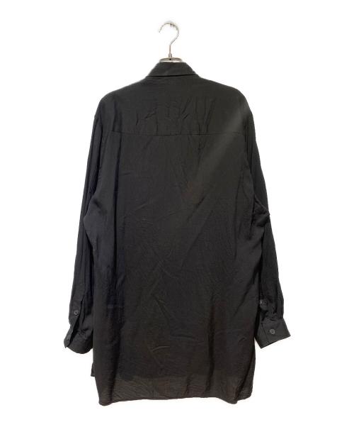 Yohji Yamamoto pour homme（ヨウジヤマモト プールオム）Yohji Yamamoto pour homme (ヨウジヤマモト プールオム) ダブルテンセルロングシャツ ブラック サイズ:2の古着・服飾アイテム