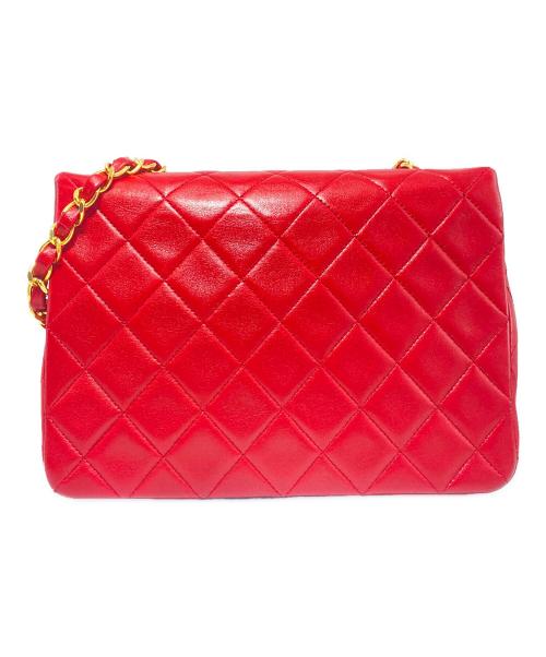 CHANEL（シャネル）CHANEL (シャネル) ミニマトラッセ チェーンショルダーバッグ レッド×ゴールド金具 サイズ:ミニの古着・服飾アイテム