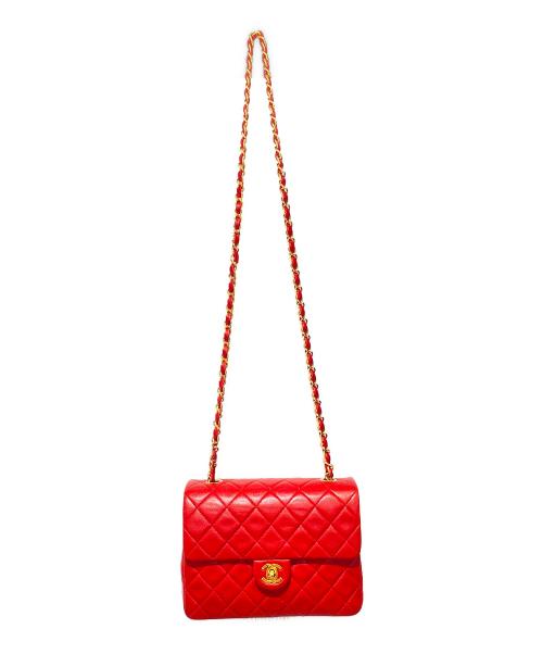CHANEL（シャネル）CHANEL (シャネル) ミニマトラッセ チェーンショルダーバッグ レッド×ゴールド金具 サイズ:ミニの古着・服飾アイテム