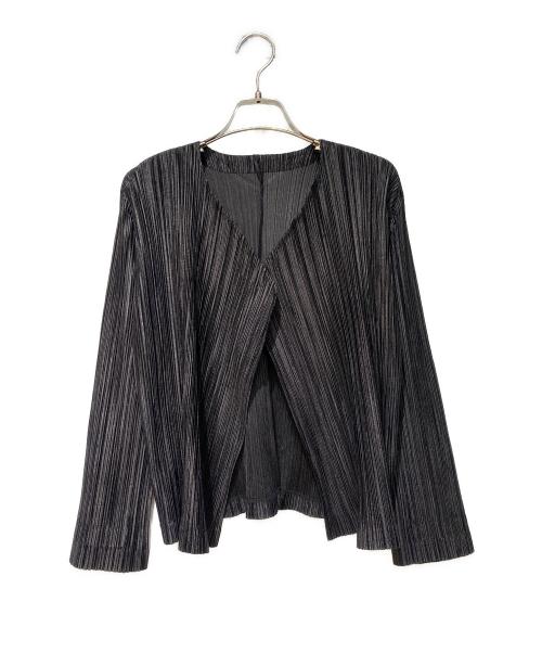 PLEATS PLEASE（プリーツプリーズ）PLEATS PLEASE (プリーツプリーズ) プリーツカーディガン ブラック サイズ:3の古着・服飾アイテム