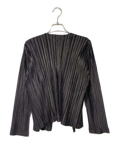PLEATS PLEASE（プリーツプリーズ）PLEATS PLEASE (プリーツプリーズ) プリーツカーディガン ブラック サイズ:3の古着・服飾アイテム