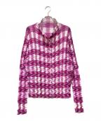 ISSEY MIYAKEイッセイミヤケ）の古着「チェックプリーツブラウス」｜パープル