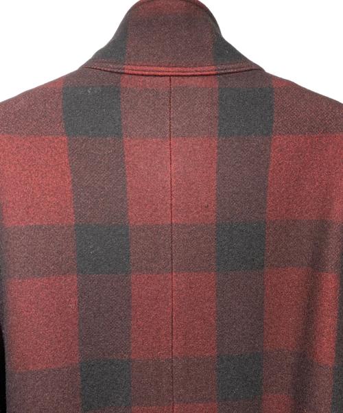 Yohji Yamamoto pour homme（ヨウジヤマモト プールオム）Yohji Yamamoto pour homme (ヨウジヤマモト プールオム) 内田すずめ 内田漢字 総柄スタンドカラーコート レッド サイズ:1の古着・服飾アイテム