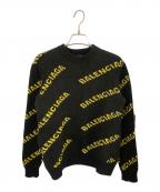 BALENCIAGAバレンシアガ）の古着「オールオーバーロゴセーター」｜ブラック