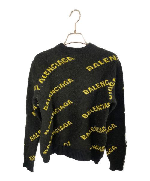 BALENCIAGA（バレンシアガ）BALENCIAGA (バレンシアガ) オールオーバーロゴセーター ブラック サイズ:Sの古着・服飾アイテム
