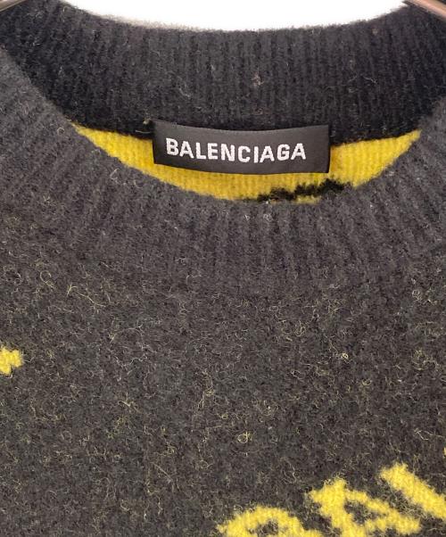 BALENCIAGA（バレンシアガ）BALENCIAGA (バレンシアガ) オールオーバーロゴセーター ブラック サイズ:Sの古着・服飾アイテム