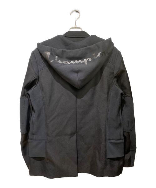 eYe COMME des GARCONS JUNYAWATANABE MAN（アイ コム デ ギャルソン ジュンヤ ワタナベ マン）eYe COMME des GARCONS JUNYAWATANABE MAN (アイ コム デ ギャルソン ジュンヤ ワタナベ マン) Champion (チャンピオン) 23AW スウェットテーラードジャケット ブラック サイズ:Sの古着・服飾アイテム