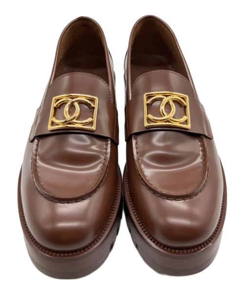 CHANEL（シャネル）CHANEL (シャネル) ココマークローファー ブラウン サイズ:38.5の古着・服飾アイテム