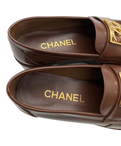 CHANEL（シャネル）CHANEL (シャネル) ココマークローファー ブラウン サイズ:38.5の古着・服飾アイテム