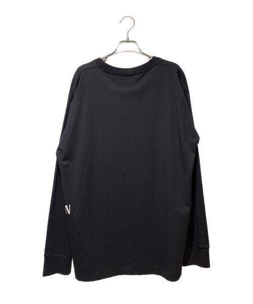 MM6 Maison Margiela（エムエムシックスメゾンマルジェラ）MM6 Maison Margiela (エムエムシックスメゾンマルジェラ) ロゴプリントロングスリーブTシャツ ブラック サイズ:Mの古着・服飾アイテム