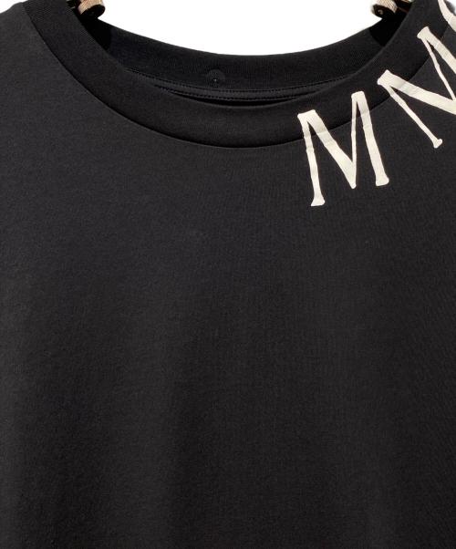 MM6 Maison Margiela（エムエムシックスメゾンマルジェラ）MM6 Maison Margiela (エムエムシックスメゾンマルジェラ) ロゴプリントロングスリーブTシャツ ブラック サイズ:Mの古着・服飾アイテム