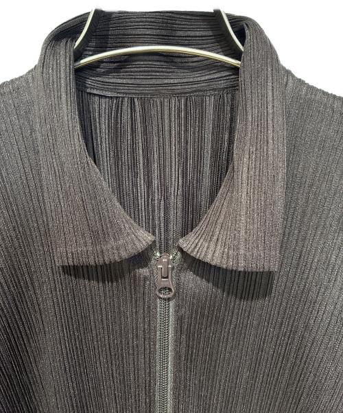 PLEATS PLEASE（プリーツプリーズ）PLEATS PLEASE (プリーツプリーズ) プリーツ ジップロングワンピース ブラウン サイズ:3の古着・服飾アイテム