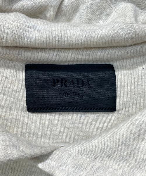 PRADA（プラダ）PRADA (プラダ) ロゴ刺繍パーカー ベージュ サイズ:XLの古着・服飾アイテム