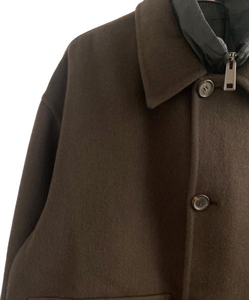 PRADA（プラダ）PRADA (プラダ) ナイロンベスト付きカシミヤコート ブラウン サイズ:50の古着・服飾アイテム