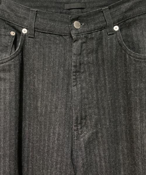 PRADA（プラダ）PRADA (プラダ) ワイドレッグ シェブロンデニム ジーンズ ブラック サイズ:Mの古着・服飾アイテム