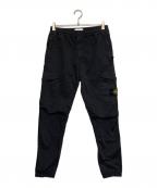 STONE ISLANDストーンアイランド）の古着「ガーメントダイコットンウールシャーリングテーパードカーゴパンツ」｜ブラック