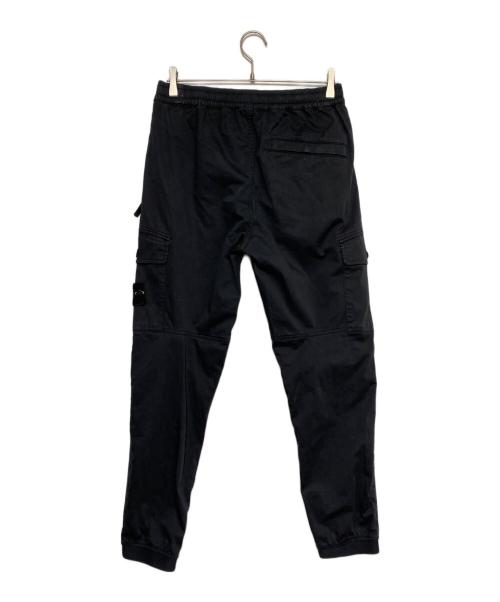 STONE ISLAND（ストーンアイランド）STONE ISLAND (ストーンアイランド) ガーメントダイコットンウールシャーリングテーパードカーゴパンツ ブラック サイズ:30の古着・服飾アイテム
