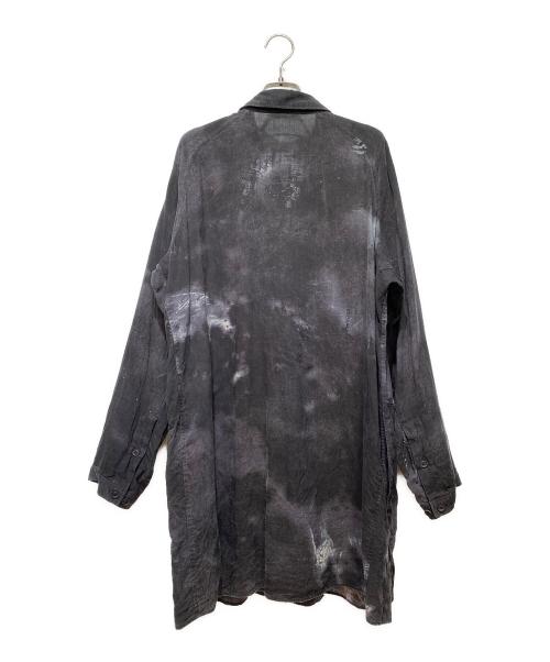 Yohji Yamamoto pour homme（ヨウジヤマモト プールオム）Yohji Yamamoto pour homme (ヨウジヤマモト プールオム) プリント脇マチB ロングシャツ ブラック サイズ:3の古着・服飾アイテム