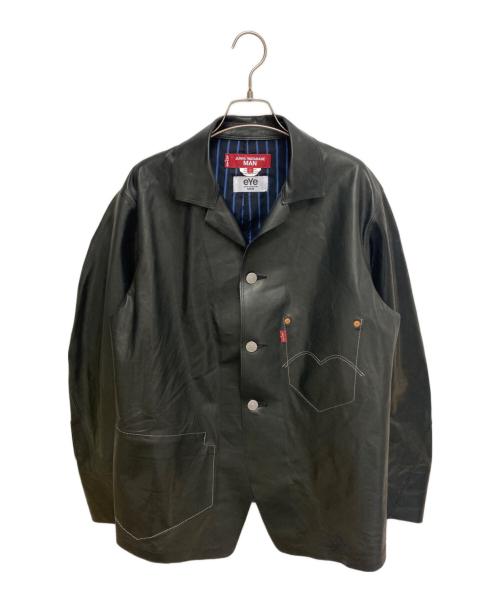 JUNYA WATANABE MAN（ジュンヤワタナベマン）JUNYA WATANABE MAN (ジュンヤワタナベマン) LEVI'S (リーバイス) Wネームレザージャケット ブラック サイズ:Sの古着・服飾アイテム