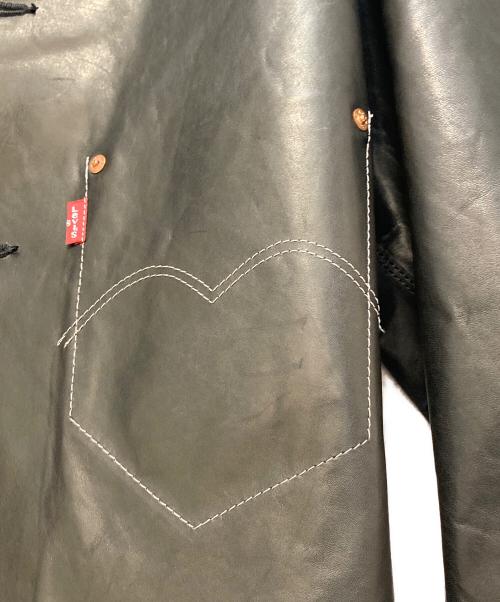 JUNYA WATANABE MAN（ジュンヤワタナベマン）JUNYA WATANABE MAN (ジュンヤワタナベマン) LEVI'S (リーバイス) Wネームレザージャケット ブラック サイズ:Sの古着・服飾アイテム