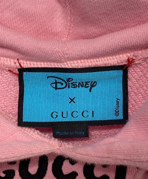 GUCCI（グッチ）GUCCI (グッチ) DISNEY (ディズニー) ドナルド刺繍プルオーバーパーカー ピンク サイズ:Lの古着・服飾アイテム