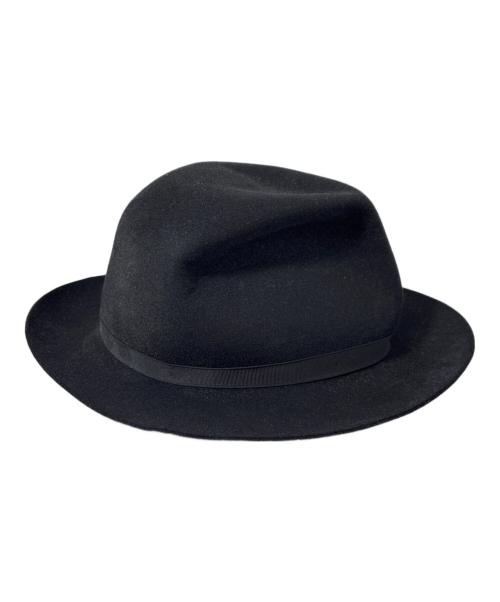 Yohji Yamamoto pour homme（ヨウジヤマモト プールオム）Yohji Yamamoto pour homme (ヨウジヤマモト プールオム) BORSALINO (ボルサリーノ) ボルサリーノ ローラーハット ブラック サイズ:61の古着・服飾アイテム