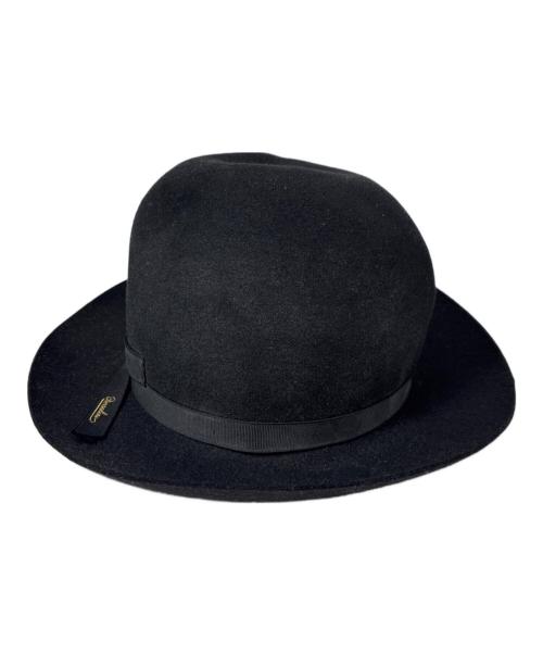 Yohji Yamamoto pour homme（ヨウジヤマモト プールオム）Yohji Yamamoto pour homme (ヨウジヤマモト プールオム) BORSALINO (ボルサリーノ) ボルサリーノ ローラーハット ブラック サイズ:61の古着・服飾アイテム