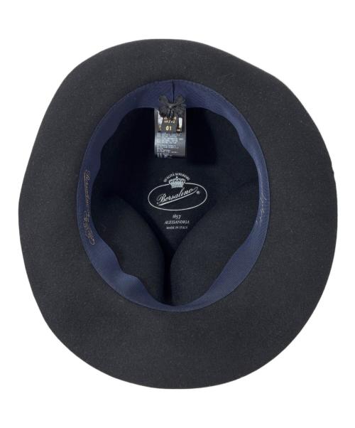 Yohji Yamamoto pour homme（ヨウジヤマモト プールオム）Yohji Yamamoto pour homme (ヨウジヤマモト プールオム) BORSALINO (ボルサリーノ) ボルサリーノ ローラーハット ブラック サイズ:61の古着・服飾アイテム