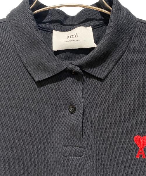 ami（アミ）ami (アミ) ハートロゴポロシャツ ブラック サイズ:Mの古着・服飾アイテム