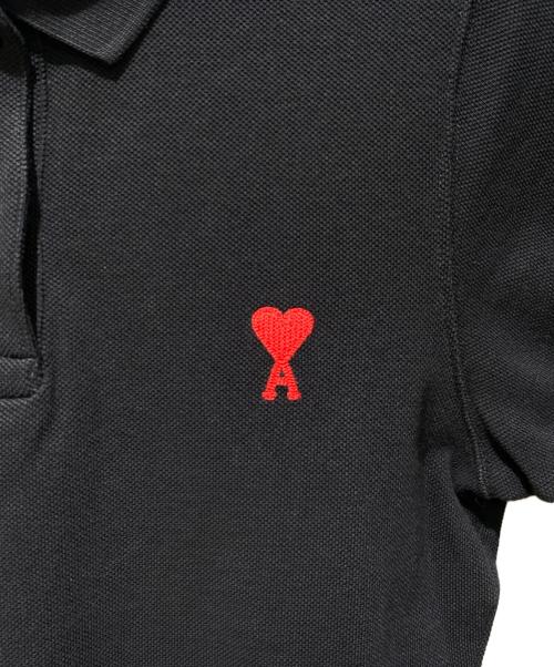 ami（アミ）ami (アミ) ハートロゴポロシャツ ブラック サイズ:Mの古着・服飾アイテム