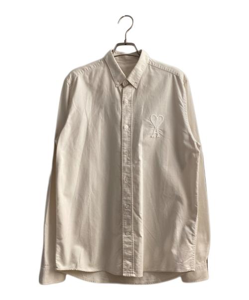 ami（アミ）ami (アミ) ハートロゴBDシャツ アイボリー サイズ:40の古着・服飾アイテム