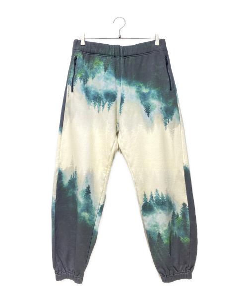 UNDERCOVER（アンダーカバー）UNDERCOVER (アンダーカバー) 24AW TWIN PEAKS 総柄スウェットパンツ グリーン×ホワイト サイズ:3の古着・服飾アイテム