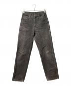 COMME des GARCONS HOMMEコムデギャルソン オム）の古着「ロゴパッチデニムパンツ」｜ブラック