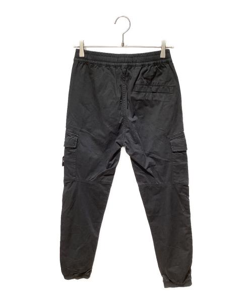 STONE ISLAND（ストーンアイランド）STONE ISLAND (ストーンアイランド) ガーメントダイ コットンウール シャーリング テーパードカーゴパンツ ブラック サイズ:28の古着・服飾アイテム