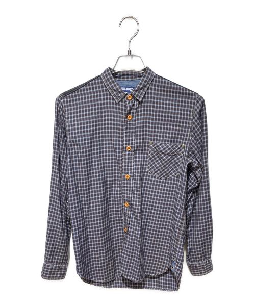 COMME des GARCONS JUNYA WATANABE MAN（コム デ ギャルソン ジュンヤ ワタナベ マン）COMME des GARCONS JUNYA WATANABE MAN (コム デ ギャルソン ジュンヤ ワタナベ マン) チェックコットンシャツ ネイビー サイズ:XSの古着・服飾アイテム