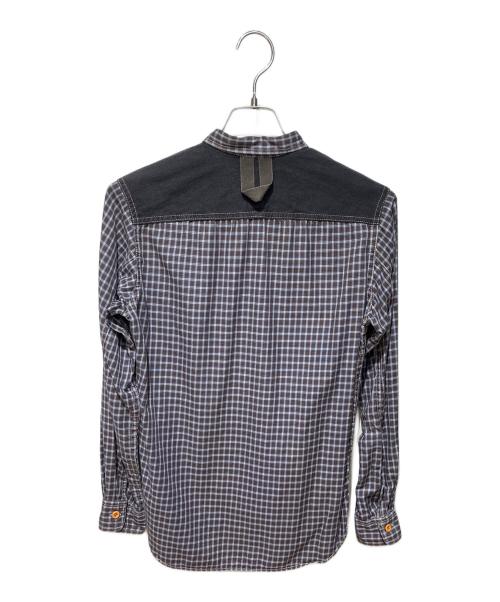 COMME des GARCONS JUNYA WATANABE MAN（コム デ ギャルソン ジュンヤ ワタナベ マン）COMME des GARCONS JUNYA WATANABE MAN (コム デ ギャルソン ジュンヤ ワタナベ マン) チェックコットンシャツ ネイビー サイズ:XSの古着・服飾アイテム