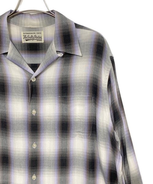 WACKO MARIA（ワコマリア）WACKO MARIA (ワコマリア) オンブレチェックシャツ ブラック×パープル サイズ:Lの古着・服飾アイテム
