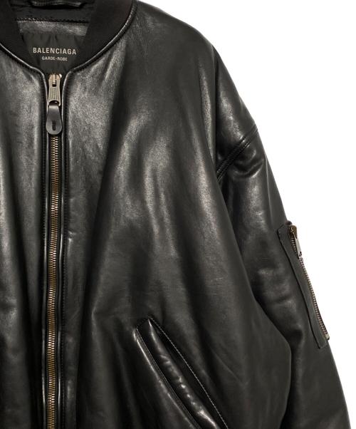 BALENCIAGA（バレンシアガ）BALENCIAGA (バレンシアガ) レザージャケット ブラック サイズ:Sの古着・服飾アイテム