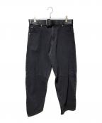 ALEXANDER WANGアレキサンダー・ワン）の古着「leather-belt cropped jeans」｜ブラック