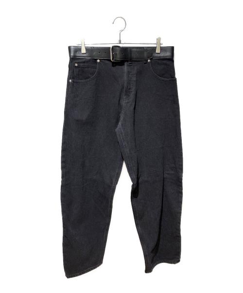 ALEXANDER WANG（アレキサンダー・ワン）ALEXANDER WANG (アレキサンダーワン) leather-belt cropped jeans ブラック サイズ:32の古着・服飾アイテム