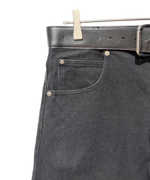 ALEXANDER WANG（アレキサンダー・ワン）ALEXANDER WANG (アレキサンダーワン) leather-belt cropped jeans ブラック サイズ:32の古着・服飾アイテム