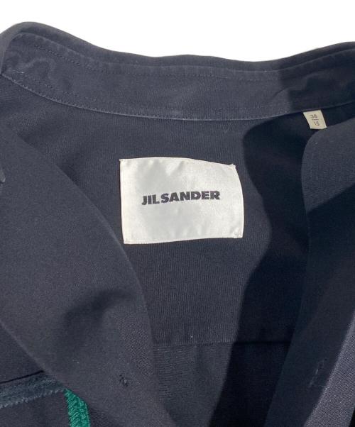 JIL SANDER（ジルサンダー）JIL SANDER (ジルサンダー) フロント刺繍シャツ ネイビー サイズ:38の古着・服飾アイテム