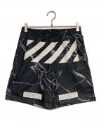 OFFWHITEオフホワイト）の古着「バイアスロゴメッシュパンツ」｜ブラック