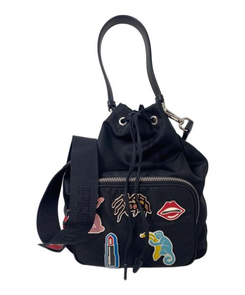 PRADA（プラダ）PRADA (プラダ) ロボパッチ ナイロンショルダーバッグ ブラックの古着・服飾アイテム
