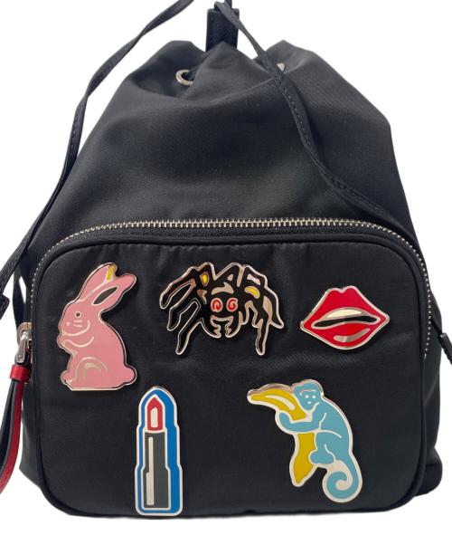 PRADA（プラダ）PRADA (プラダ) ロボパッチ ナイロンショルダーバッグ ブラックの古着・服飾アイテム