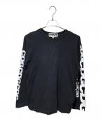 CDGシーディージー）の古着「ロゴスリーブプリントTシャツ」｜ブラック