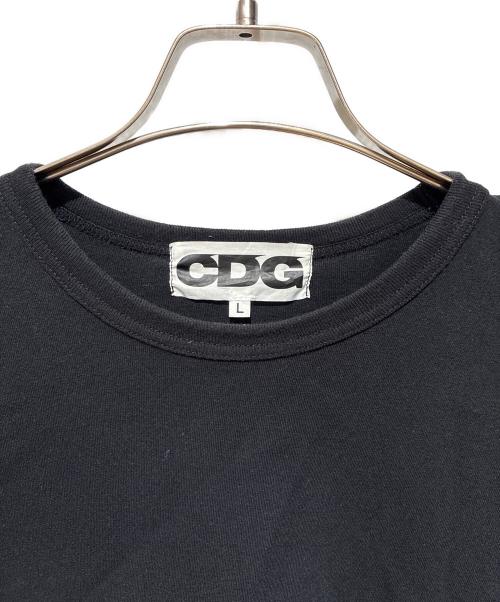 CDG（シーディージー）CDG (シーディージー) ロゴスリーブプリントTシャツ ブラック サイズ:Lの古着・服飾アイテム